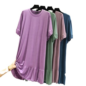 Camicie da <span class=keywords><strong>notte</strong></span> da donna tinta unita taglie forti, pigiami estivi, camicie da <span class=keywords><strong>notte</strong></span> a maniche corte, abbigliamento da <span class=keywords><strong>notte</strong></span> casual, abbigliamento da <span class=keywords><strong>notte</strong></span> affascinante e confortevole - Product Image 6