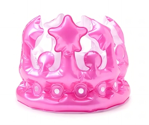 มงกุฎเป่าลมทำจากพีวีซีสีชมพูอุปกรณ์ตกแต่งงานปาร์ตี้และเครื่องแต่งกายสำหรับฉลองวันเกิด - Product Image 1