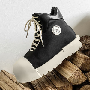 Baskets montantes pour hommes, style streetwear, à plateforme épaisse, à bout large, à lacets, antidérapantes, à semelle épaisse, futuristes - Product Image 5