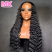 Wig Rambut Asli 100% Raw Loose Deep Wave Lace Front untuk Wanita Kulit Hitam, Wig Full HD Frontal Tanpa Lem, Wig Rambut Asli India Peru