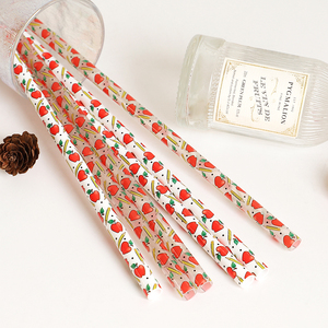 Tùy Chỉnh Ưa Thích Tái Sử Dụng 10Mm Đường Kính Nhựa Cứng Ống Hút Táo Và Bút Chì In Uống Ống Hút - Product Image 1