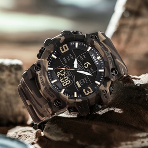 Montre-bracelet à quartz SMAEL, montres analogiques numériques 8049, couleur camouflage, résistantes à l'eau, montres de sport - Product Image 2