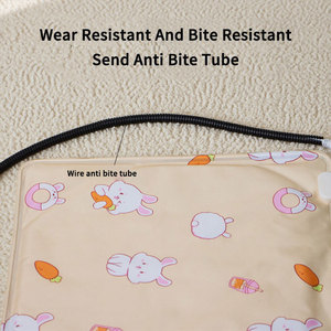Manta eléctrica para mascotas, antifugas de temperatura constante para perros, calentador impermeable antimordeduras, almohadilla térmica ecológica, tela estampada - Product Image 5