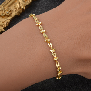 Silky Shimmering Slim Interlocking Geometric Trendy 18K Gold Plated <b>Copper</b> Alloy Women's <b>Bracelet</b>-Dignified Bulk Wholesale - Product Image 3