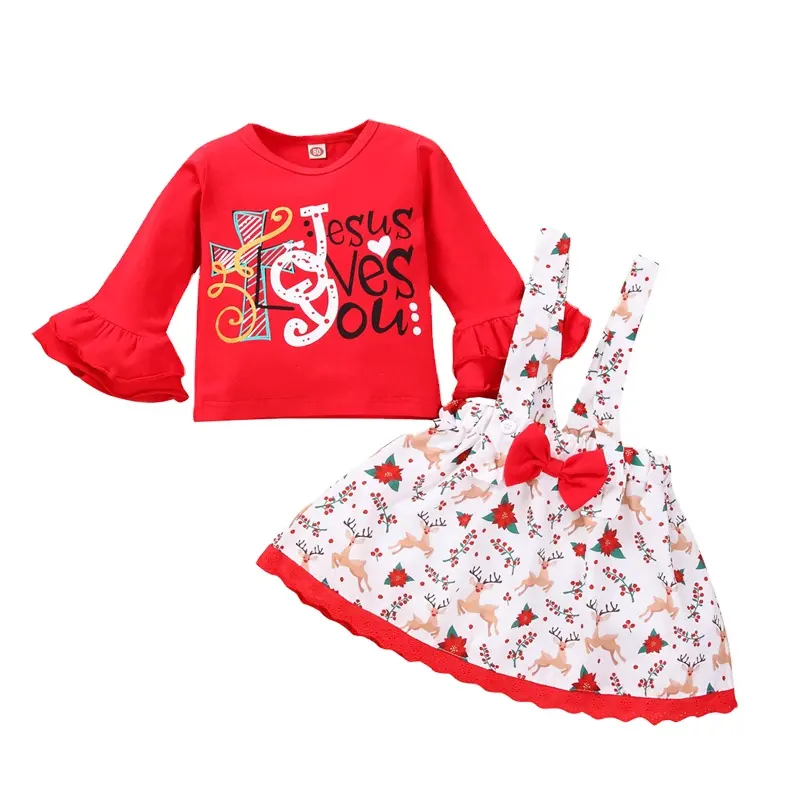 Hot Selling Baby Christmas Party Clothes Set Princess Dresses Outfit Girl Kids Dresses For Girls