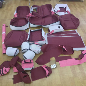 Revêtements de sièges intérieurs en cuir bordeaux sur mesure, pièces de rechange complètes pour <span class=keywords><strong>BMW</strong></span> Série 3 - Product Image 1