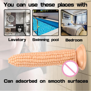 Dildo en PVC en forme de maïs simulé, 20 cm, avec ventouse, en gelée souple, achat en gros - Product Image 2