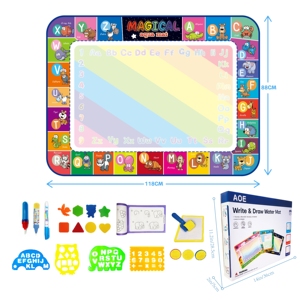 Alas bermain kanvas air ajaib, mainan edukasi papan gambar ramah lingkungan untuk bayi perempuan prasekolah bermain - Product Image 6