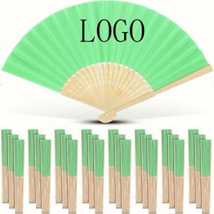 Abanico Plegable de Bambú Blanco con Arte Folclórico, Recuerdo para Bodas, Decoración Tallada DIY con Pintura Personalizada, Modelo para Uso Comercial - Product Image 2