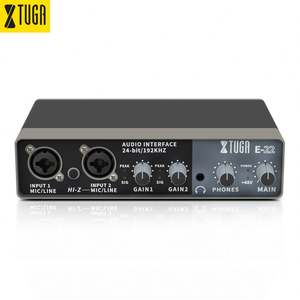 Interface audio USB XTUGA E22, prix de gros, <span class=keywords><strong>carte</strong></span> <span class=keywords><strong>son</strong></span> 2 entrées/2 sorties pour studio d'enregistrement et diffusion en direct - Product Image 1