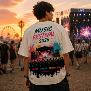 Custom Oversized Music Festival T <b>Shirt</b> Concert Event Souvenir <b>Shirt</b> With Digital Printing - Product Image 2