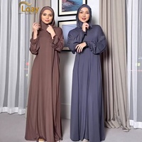 Robe longue décontractée à capuche unie à manches longues grande taille pour adultes, en polyester, ample, pour femmes musulmanes, Abaya de tous les jours