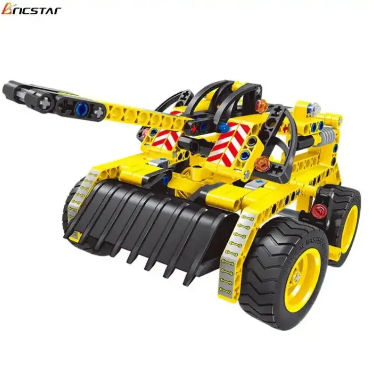 Bricstar stelo giocattoli kit educativi per bambini costruzione di costruzione di veicoli mattoni, Bulldozer e serbatoio 261 pezzi