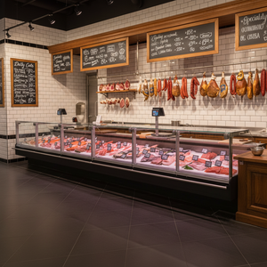 Vetrine Refrigerate Commerciali per Macellerie, Bancone di Servizio per Gastronomia, <span class=keywords><strong>Frigorifero</strong></span> Espositore per Carne - Product Image 1