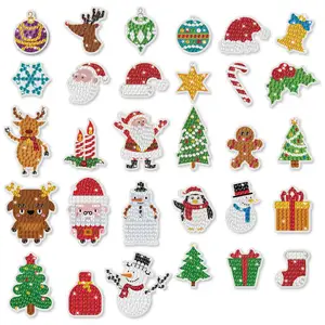 Christmas Cartoon Sticker 5D Diamond Painting Sticker Sets Cultivate Interest Dinosaur Santa Claus Deer Stickers DIY