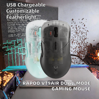 Nouvelle souris e-sport de jeu filaire sans fil Rapoo VT9Air légère 26000DPI 3395 souris de jeu transparente