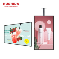 Moniteur publicitaire mural LCD IPS horizontal et vertical de 32, 43 et 55 pouces avec système d'exploitation Android intégré et CMS pour les restaurants, menu numérique