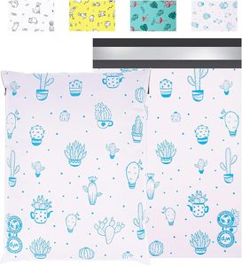 Bolsas de Envío Impermeables Biodegradables de Poli para Ropa, Bolsas de Correo Autosellables con Diseño de Cactus - Rosa para Pequeñas Empresas - Product Image 3