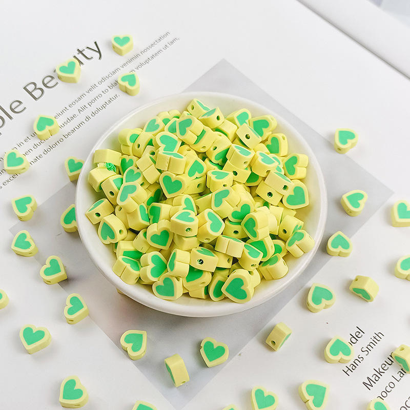 06 Yellow green peach heart