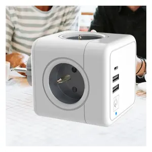France usb charging tabletop electric wall socket power cube socket 4 FR Outlets With 2 USB Ports 1 Type C