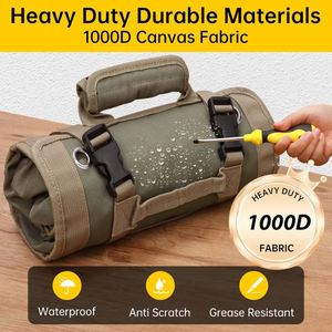 Muestra gratuita: Bolsa enrollable para herramientas tipo cubo, con cremallera, para colgar, encerada, casual, para montaje en pared, tipo estuche de almacenamiento. - Product Image 6