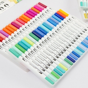 Para colorear a base de agua 12/24/36/48/60/72/100/120/140/168 colores caligrafía doble punta acuarela pincel rotulador conjunto para pintar - Product Image 6
