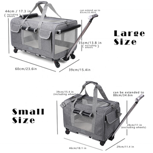 Passeggino e Trasportino 2-in-1 Pieghevole in Oxford e Metallo, Leggero ed Ecologico per Cani e Gatti - Product Image 4
