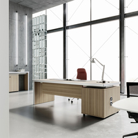 Bureau de direction moderne minimaliste haut de gamme à vendre, bureau de bureau en chêne personnalisé avec tiroir convertible pour les petits espaces, directement de l'usine