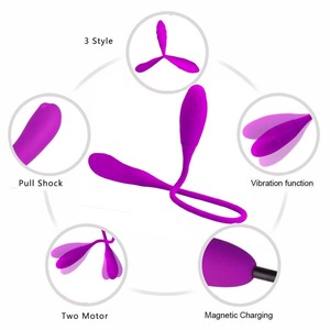 Recarregável Dual Vibrador 7 Velocidades Double Head Jump Egg Bullet Dildo Vibrador Anal Butt Plug Adulto Sex Toy Para Casal Homens Mulheres - Product Image 6