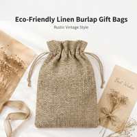 Sacs cadeaux écologiques en toile de jute et lin, pochettes à cordon, vente en gros, logo personnalisé, impression sérigraphique, rangement naturel portable