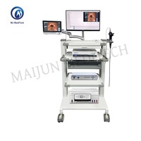 Carrito de Endoscopia Médica de Aleación de Aluminio de Alta Resistencia con Ruedas Silenciosas, Estación de Trabajo Ajustable, Blanco/Azul/Gris, Altura de Mesa de 1200 mm