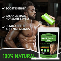 Thé Énergisant au Maca et au Ginseng, 12 Herbes Naturelles pour la Vitalité Masculine, Anti-Fatigue, Soutien Rénal, Sachets de Tisane, 28 Sachets