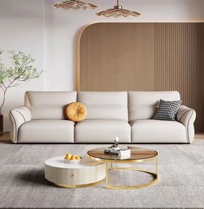 Canapé-lit moderne en cuir PU écologique pour surfaces de contact, avec base éclairée et accoudoirs rembourrés pour salon - Product Image 5