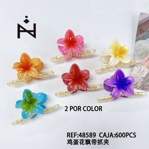 Pinza para el pelo con diseño de frangipani, 2 por color, caja de 600 unidades - Product Image 1
