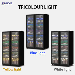 Tủ lạnh đồ uống thương mại hai cửa kính thanh và căng tin bia hiển thị tủ lạnh quạt làm mát đa tầng tủ đông dọc - Product Image 2