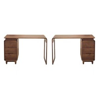 Bureau d'ordinateur en bois massif, noyer noir d'Amérique du Nord, bureau d'écriture minimaliste japonais avec tiroirs, poste de travail pour la maison et l'étude