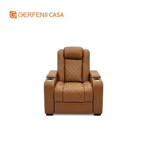 أثاث سينما منزلية عصري بمقاعد جلد أصلي وطاولة أنيقة لغرفة المعيشة مع أرجل معدنية - Product Image 4