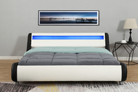 Lit incurvé en similicuir PU Willsoon, design italien exclusif, avec éclairage LED, design spécial, pour chambre à coucher
