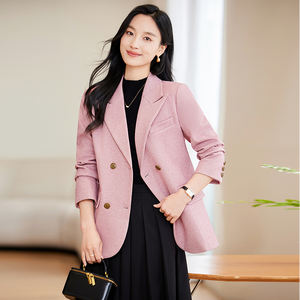 2023 abrigo de ocio elegante para mujer, chaqueta de un solo botón de manga larga de alta calidad, botón de traje pequeño sólido para Otoño Invierno - Product Image 5