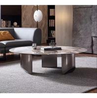 Table basse classique de luxe moderne en pierre sintérisée pour salon