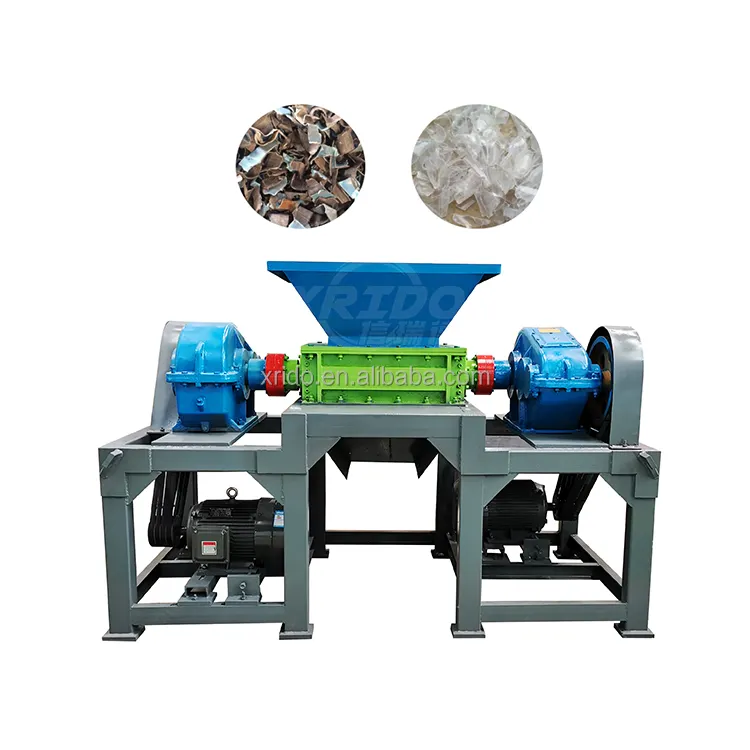cheap price waste clothes recycling double shaft shredder / cloth leather clothes textile fabric shredder