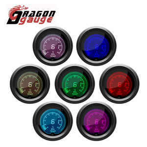 Medidor Digital Universal DRAGON GAUGE 7 Cores LCD 2'' 52mm para Carros e Motocicletas com Visão Dupla e Medidor de Temperatura de Óleo para Corridas (6255-7) - Product Image 1