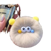 Mignon Faux Rex Fourrure De Lapin En Peluche Porte-clés Pendentif Offre Spéciale Petite Boule De Charbon Cartable Pendentif Porte-clés Doux En Peluche De Voiture