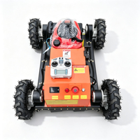 Tondeuse autoportée télécommandée à essence robuste, zéro-turn, 4x4, multi-usages, châssis durable, faible bruit, pour travaux de coupe en pente en verger
