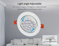 Spot lumineux led encastrable pour le plafond, éclairage d'intérieur, lumière à intensité réglable, luminaire de plafond, lumière à intensité réglable, 9W, couleur RGB rgbw, vente en gros, 10 unités