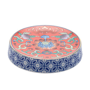 Couverture en émail chinois motif lotus, plat rond en céramique fait main pour accessoires de service à thé, origine Dehua - Product Image 5
