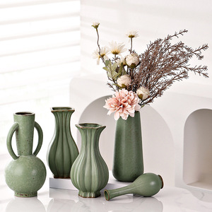 Chinese Style Glazed Ceramic Vase With Hydroponic Function for Desktop Fresh <b>Flower</b> <b>Display</b> Home Decor Accent - Product Image 2