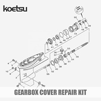 Kit Perbaikan Penutup Gearbox KOETSU Cocok untuk Penutup Rumah Kendaraan Bawah Air Yamaha 2-tak dan 4-tak 683-45361-02 61N 63D