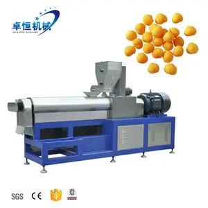 High quality stainless steel PLC corn puff snack cheese balls double screw making machine equipment for factory