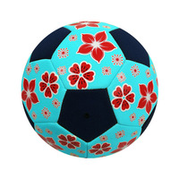 Ballon de football de plage en néoprène rouge et noir, motif fleur de prunier, taille cinq, super léger, cadeau promotionnel, tissu de divertissement